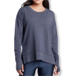 Athleta Navy Blue Multi NEP Long Sleeve Balance Pullover Sweatshirt L